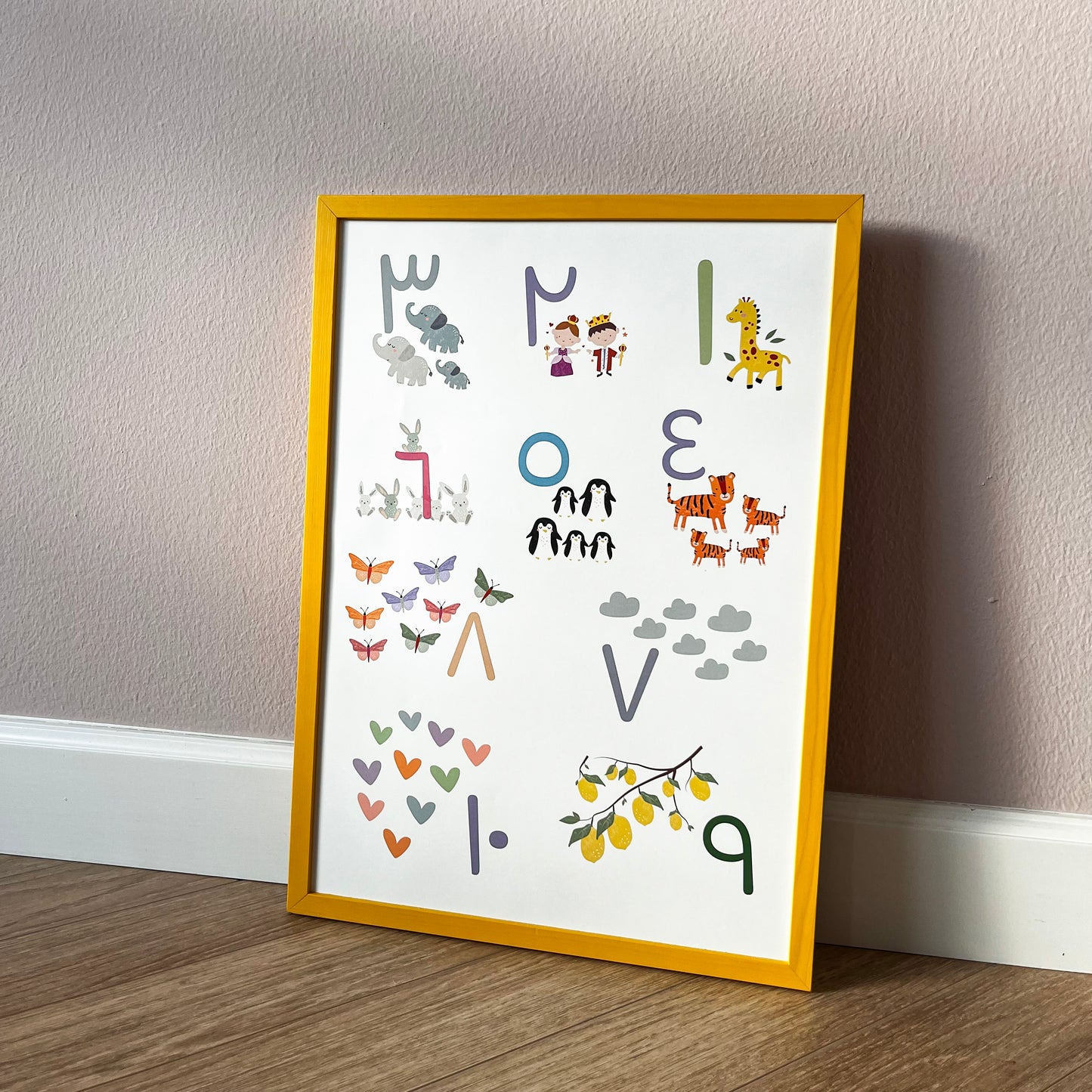 Arabic Numbers – Illustrated Poster (1–10)